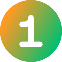 Number One Circle Icon from Core Gradient Set