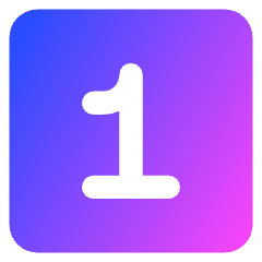 Number One Square Icon from Core Gradient Set