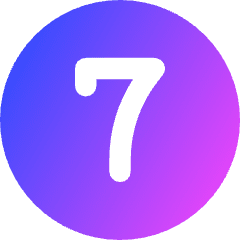 Number Seven Circle Icon from Core Gradient Set