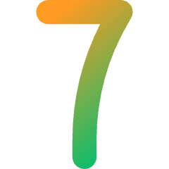 Number Seven Icon from Core Gradient Set