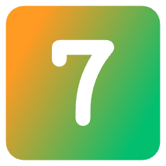 Number Seven Square Icon from Core Gradient Set