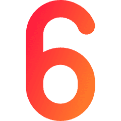 Number Six Icon from Core Gradient Set