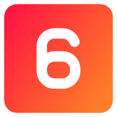 Number Six Square Icon from Core Gradient Set