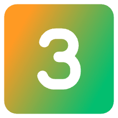 Number Three Square Icon from Core Gradient Set