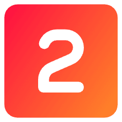 Number Two Square Icon from Core Gradient Set