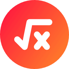 Square Root X Circle Icon from Core Gradient Set
