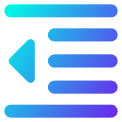 Decrease Indent Icon from Core Gradient Set