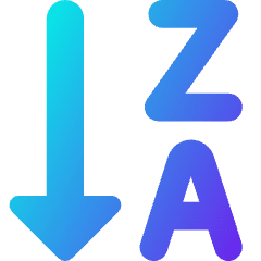 Descending Alphabetical Order Icon from Core Gradient Set