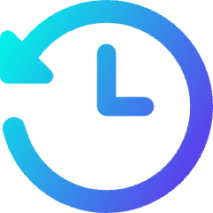 Rewind Clock Icon from Core Gradient Set