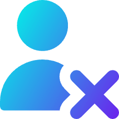User Delete Cross Icon from Core Gradient Set