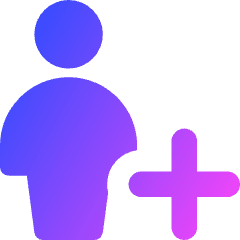User Full Body Add Plus Icon from Core Gradient Set