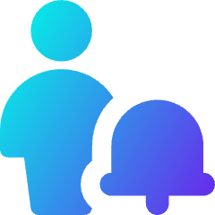 User Full Body Alert Bell Icon from Core Gradient Set