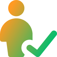 User Full Body Check Validate Icon from Core Gradient Set