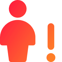 User Full Body Warning Icon from Core Gradient Set