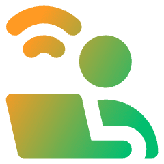 User Work Laptop Wifi Icon from Core Gradient Set