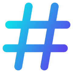 Sign Hashtag Icon from Core Gradient Set