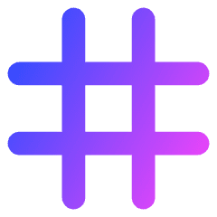Sign Hashtag Straight Icon from Core Gradient Set