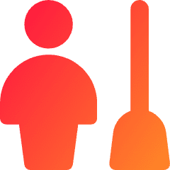 Cleaning Room Man Icon from Core Gradient Set