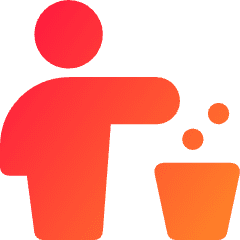 Garbage Throw Icon from Core Gradient Set