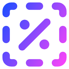 Discount Percent Cutout Icon from Core Gradient Set