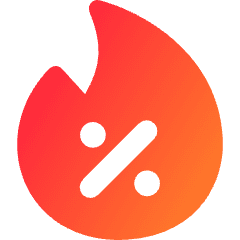 Discount Percent Fire Icon from Core Gradient Set