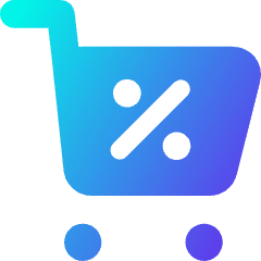Shopping Cart Percent 1 Icon from Core Gradient Set
