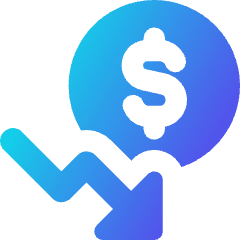 Dollar Decrease Icon from Core Gradient Set