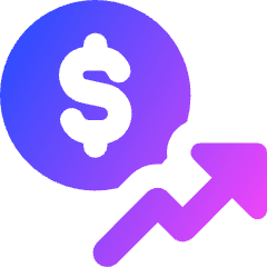 Dollar Increase Icon from Core Gradient Set