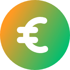 Euro Circle Icon from Core Gradient Set