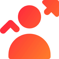 Graph Arrow User Increase Icon from Core Gradient Set