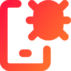 Bug Virus Phone Icon from Core Gradient Set