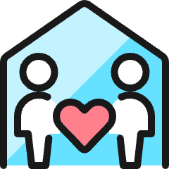 Couple Home Man Woman Icon from Ultimate Colors Set