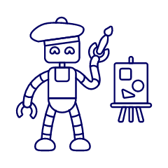 Artist Robot 3 Illustration from UX Line Set