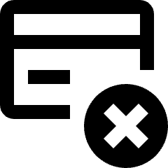 Credit Card Remove Cross Icon from Nova Line Set