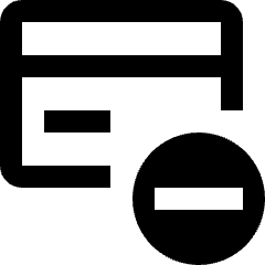 Credit Card Remove Subtract Icon from Nova Line Icons Set