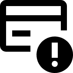 Credit Card Warning Icon from Nova Line Icons Set
