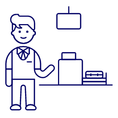 Counter Check In 1 Illustration from UX Line Set