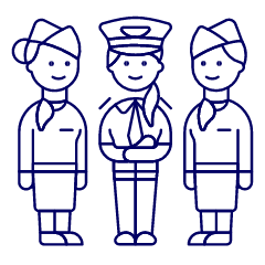 Pilot And Crew 1 Illustration from UX Line Set