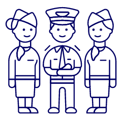Pilot And Crew 4 Illustration from UX Line Set