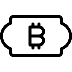 Crypto Currency Bitcoin Bill Icon from Ultimate Light Set