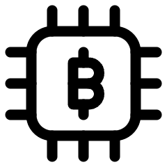 Crypto Currency Bitcoin Chip Icon from Ultimate Regular Set