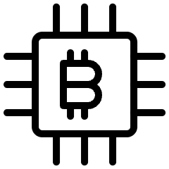 Crypto Currency Bitcoin Chip Icon from Ultimate Light Set