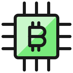 Crypto Currency Bitcoin Chip Icon from Ultimate Colors Set