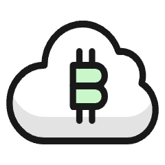 Crypto Currency Bitcoin Cloud Icon from Ultimate Colors Set