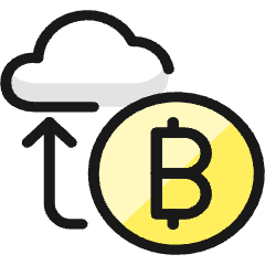 Crypto Currency Bitcoin Cloud Sync Icon from Ultimate Colors Set