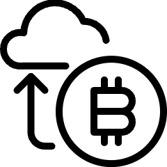 Crypto Currency Bitcoin Cloud Sync Icon from Ultimate Light Set