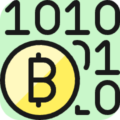 Crypto Currency Bitcoin Code Icon from Ultimate Colors Set