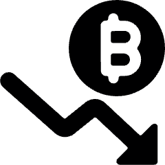 Crypto Currency Bitcoin Decrease Icon from Ultimate Bold Set