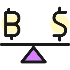 Crypto Currency Bitcoin Dollar Equal Icon from Ultimate Colors Set