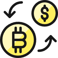 Crypto Currency Bitcoin Dollar Exchange Icon from Ultimate Colors Set